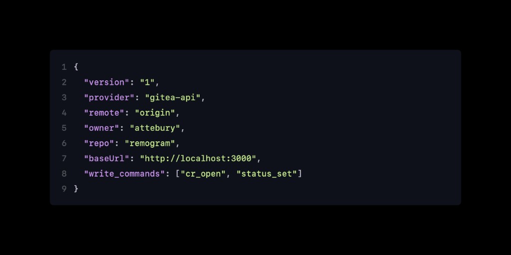 Example .remogram.json with write_commands